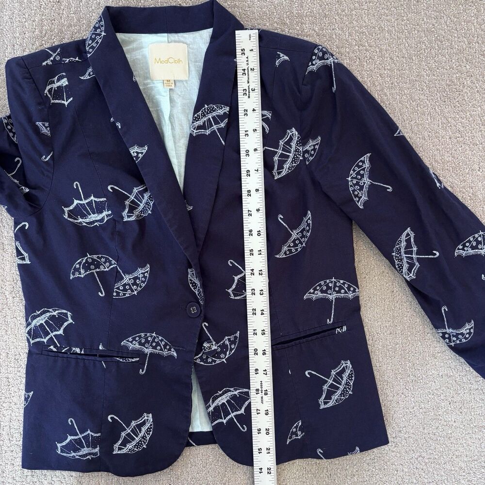 Womens Modcloth Snappy Studies Blazer Jacket Umbrellas Retro Whimsical Playful - Picture 6 of 11